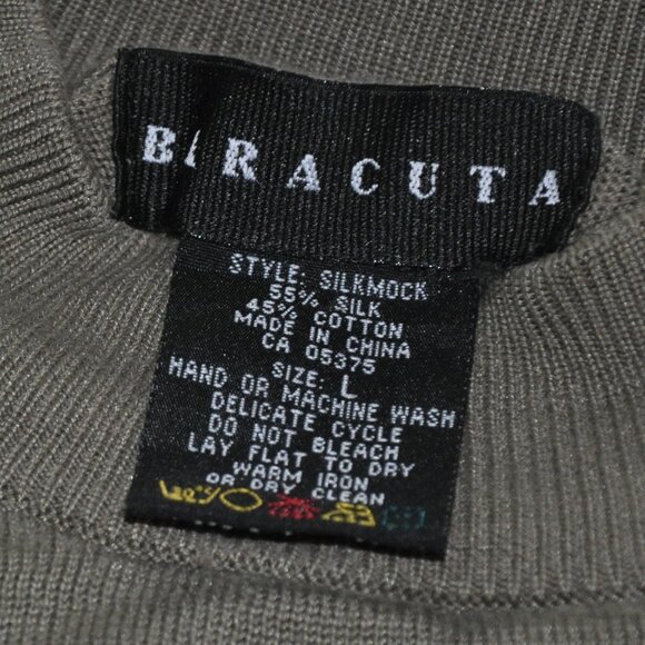 Baracuta 55% Silk, 45% Cotton Green Crew Neck Sweater L - Picture 3 of 3